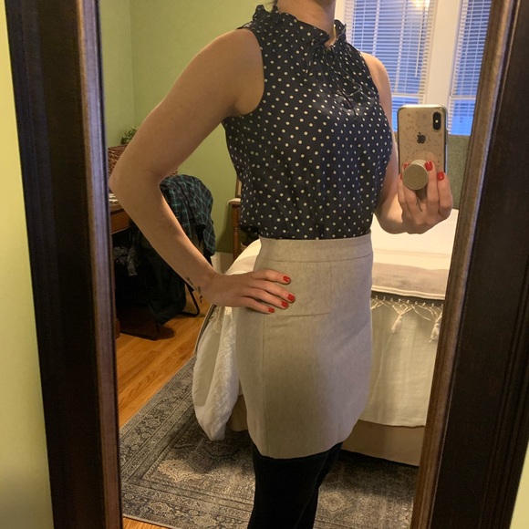 J.Crew Ruffle Neck Sleeveless Silk Blouse - Picture 6 of 6